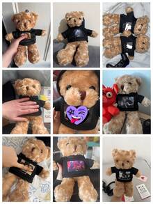 1pc Teddy Bear Figurine, With Customized Text + Image, Funny Gifts, Doll Clothes, Bedroom Decor, Christmas Gifts, Birthday Decorations, Personalized Gifts, Suitable For College Dormitory Decoration, Halloween Decoration, Home Decoration, Wedding Decoration, Car Decoration, Baptism, Christmas Decoration, Gifts For Women