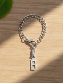 1 件合金简约风格吊坠和 26 个英文字母杯配件 - 银色字母水杯链带手柄，玻璃杯字母装饰 | 多功能字母背包链/水杯钥匙扣/保温杯吊坠和时尚字母钥匙扣 | 适合日常使用/居家生活/校园/旅行/出差 - 銀色 - 查看 9