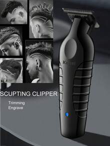 Kemei Professional Hairdresser Haircut Clipper & Trimmer Set KM-2296, USB Rechargeable Clipper With Charging Base, KM-2299 T-Shaped Blade Trimmer , Beard & Razor Home Beauty Kit , KM-2024 Shaver - Black - View 6