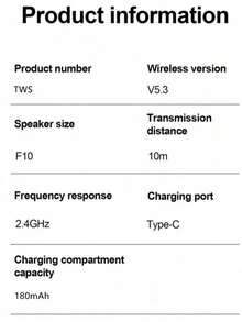 Original Wireless Earphone TWS Bluetooth Headset HiFi Music Headphone LED Display Earbuds Sport Game With Mic Apply To Smartphones - Multicolor - View 7