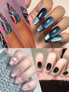 2件/套 6合1强力磁性棒，适用于猫眼凝胶指甲油、磁性美甲工具、磁性笔、美甲设计、闪光效果、魔法美甲工具 - 彩色 - 查看 4