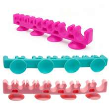 1PC Portable Silicone Beauty Brush Holder Rose Red Pink Purple Color Suction Cup Drying Rack Storage Stand Makeup Brush Organizer Easy Carry Cosmetic Tools - Multicolor - View 6