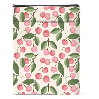 Book Sleeve Books Protector Books Pouch Book Lovers Gifts Bookish Gifts Waterproof Cover With Zipper Cherries Printed Bag Women Daughter Friend Graduation