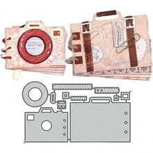 1pc Camera & Briefcase Shaped Silver-Gray Metal Die Cutting Mold, Suitable For Scrapbooking Decoration, DIY Scrapbooking Paper Art, Embossing Craft, Handmade Crafts And Card Making, Greeting Card Making Metal Die Cutting Mold - Silver Gray - View 3