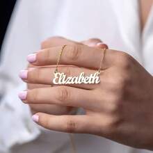 Customized Personalized English Letter Name Pendant Necklace Made Of Stainless Steel 18K Plated With Simple Style Personalized Necklace - Nhiều màu - Xem 4