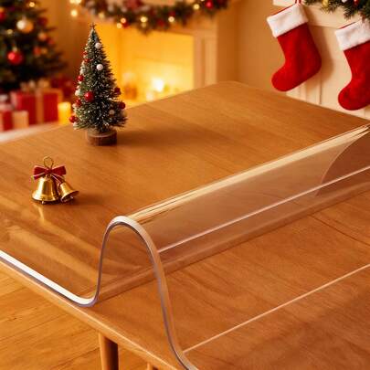 מגן מפת שולחן PVC שקוף בעובי 0.25 מ"מ, ללא ריח, עמיד למים, עמיד בשמן, עמיד בחום, מתאים למלון, לבית, שולחן קפה, שולחן כתיבה, משטח למחשב