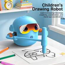 Drawing Robot For Kids Montessori Painting Toys For 3 4 5 6 7 8 Year Old, Voice Interactive Educational Drawing Machine With 100 Cards,16 Colorful Pens & Music-Gift For Boys Girls - Pink - View 2