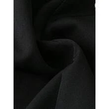 Fashionable Commuter Solid Color Double-Breasted Suit Jacket - 黑色 - 查看 6