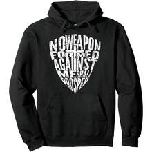 No Weapon Formed Against Me Shall Prosper Pullover Hoodie - Black - View 1