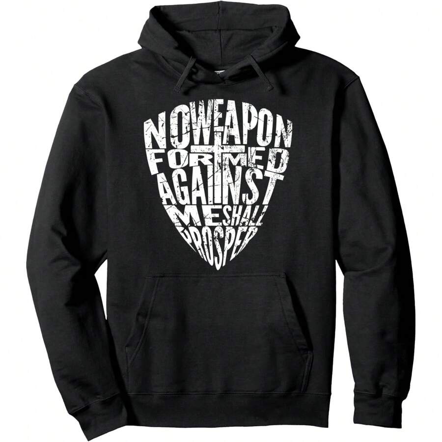 No Weapon Formed Against Me Shall Prosper Pullover Hoodie - Black - View 1