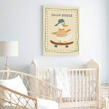 1pc, Canvas Wall Art, Framed Nursery Wall Art Charming Illustrations, Whimsical Children's Wall Decor Featuring Ducks, Dinosaurs And Puppies Adorable Animal Wall Art, Dreamy Nursery Decor Ideal For Children's Rooms, Nurseries, Playrooms, Kindergartens, Boys' Rooms, Girls' Rooms And Play Areas Waterproof. Perfect Party Gift - Multicolor - View 11