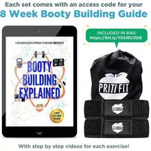 BFR Booty Bands For Women With 8Week Guide For Legs Glutes And Hip Building Blood Flow Restriction Occlusion Bands For Workouts Best Fabric Resistance Loop Tone And Lift Your Butt Squat Thigh Fitness - Black - View 2