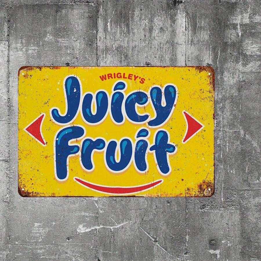 1 biển hiệu thiếc kim loại cổ điển 8x12 inch, quảng cáo kẹo cao su kiểu retro, trang trí mộc mạc, cũ kỹ cho nhà bếp hoặc nhà cửa, đã được khoan sẵn lỗ. - Nhiều màu - Xem 1