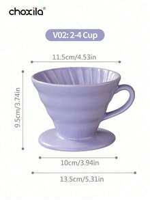 choxila 1 cái phễu pha cà phê gốm V01/V02, bộ lọc cà phê rót thủ công, cốc lọc cà phê dùng chung, phễu pha cà phê hình nón tái sử dụng, phụ kiện cà phê, đồ dùng học tập - Cốc lọc - Xem 17