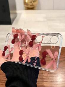 Una elegante funda para  con diseño floral de lazos y flores de cerezo, adecuada para los modelos  16E/15/14/13/12/11/PRO/PLUS/PROMAX/MINI. Compatible con las series  S/A/M/NOTE,  S/G/EDGE/E, Transsion SPARK/HANTOM/CAMON/INFINIX, las series Honor 400/Play/X/MAGIC, y los modelos de las series  14/Redmi/POCO/NOTE/K/A. Transparente, sencilla, elegante y duradera, fabricada con material TPU protector. Perfecta para San Valentín, Halloween, Navidad y otras ocasiones festivas: una opción ideal para uso personal o para regalar. - transparente - Ver 5