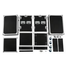 CNCEST 10U PA DJ Rack/Road Case, AV Rack Case With Wheels, DJ Work Table And Casters, Slant Mixer Top With Spring Handle For Storing Electronic Equipment Such As Amplifiers, Mixers, Microphones, Sequencers Etc - Black - View 12