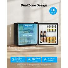 Mini Fridge, 1.6 Cu.Ft, Single Door Compact Refrigerator, Adjustable Temperature, Metal Shelf, Energy Efficient Small Refrigerator, Reversible Door, Low Noise, For Bedroom, Office, Stainless - 46L Stainless Steel - View 2