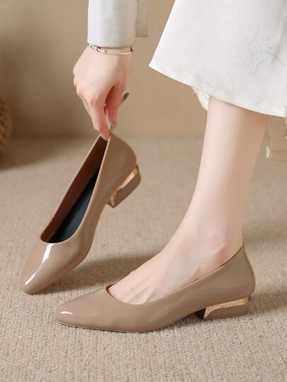 Zapatos de tacón alto para mujer, bombas de unicolor, zapatos de moda para damas