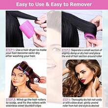 Juego de 12 piezas de tenacillas de rizar transparentes, pinza de rizar, un tubo, un juego de pinzas, raíces del cabello, tenacillas de rizar esponjosas, rodillo de flequillo de aire, rodillo de cabello autoadhesivo, sin gancho y bucle de permanente - Multicolor - Ver 5