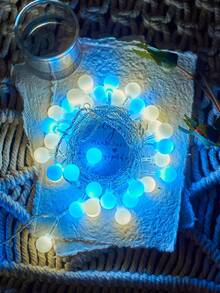 1PC 10/20/40/80 LED 1.5/3/6/10m Round Ball Light String, Fairy Tale Lamp For Girl\ Room, Bedroom Decoration, Birthday Party, Wedding Decoration, Party Decoration, Gift, Colorful Light