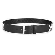 Women's Studded Belt Punk Rock Goth  SpikedLeather Belts For Fashion, Casual Wear, Gothic Style - Thick Checkerboard Belts - 多色204 - 查看 3