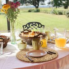 10/30-Pack 12in Natural Water Hyacinth Placemats - Handwoven Boho/Farmhouse Style For Kitchen/Wedding Table Decor (Natural Tone) | Christmas Holiday Gift - 30 chiếc màu nâu - Xem 10