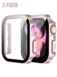 2 Packs Waterproof Protective Cases Compatible With Apple Watch Case. 3-In-1 Case Combines A Hard PC Frame, Tempered Glass Screen Protector, And A Waterproof Seal, Providing All-Around Waterproof, Shockproof, And Scratch-Resistant Protection. Compatible With Apple Watch Ultra/11/10/9/8/7/6/5/4/SE Models, And Fits Sizes 40/41/42/44/45/46/49 Mm. Easy To Install And Touch-Sensitive Men And Women