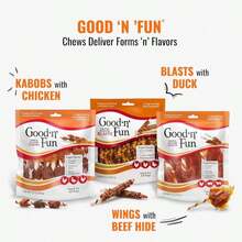 Good U2018n Fun Triple Flavor Kabobs Chews For All Dogs, 18 Count, Treat Your Dog To Chews Made From Beef Hide, Real Chicken, Pork Hide, Duck And Chicken Liver - ColorD - 查看 9