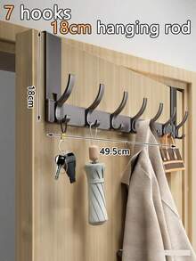 New No-Drill Door Hook, Over-The-Door Hanging Rack, Extended Length Door Mounted Clothes Hanger, Essential For Hanging Clothes. Ideal For Bedroom Storage. - Multicolor - View 21