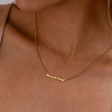 Mimimalist Personalized Name Necklace, Custom Name Necklace With Curb Chain, Gold Necklace With Name For Women, Christmas Gift For Mother Mother's Day Gifts - Multicolor - View 7