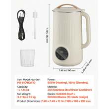 8-In-1 Nut Milk Maker, 34 Oz Soy Milk Maker With 180W Blending, For Homemade Oat, Nut, Soy, Juice, Milkshake, Rice Cereal, Plant-Based Beverages With Self-Cleaning, Boil Water, 12-Hour Delay - 查看 7