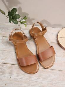 New Fashion Women's Daily Casual Thong Flat Sandals - Brown - View 3