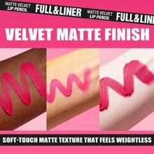 LANGMANNI Serie de acabado mate de 12 colores de delineador de labios y lápiz labial. Delineadores de labios de larga duración, suaves y con alto nivel de pigmentación para mujeres.