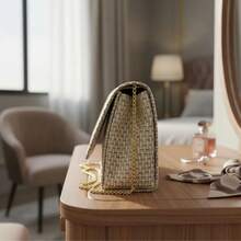 Women's 2-Piece Straw Crossbody Bag Set - Handbag And Evening Bag With Crossbody Strap - màu đen - Xem 7