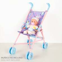 ColorBaby Bluey عربة دمية قابلة للطي بطول 53 سم من ، عربة ألعاب للأولاد والبنات، عربة على شكل مظلة مع حزام قابل للتعديل، مرخصة رسميًا من ، باللون البنفسجي - بلوي كاريتو بيبي - مشاهدة 4