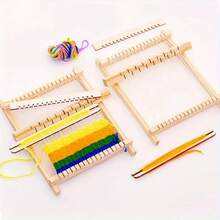 1 Set Wooden Weaving Loom Kit, Multi-Functional Weaving Machine For DIY Fashion Wall Hanging And Crafts - No Electricity Required, Includes Colorful Yarn Balls And Tools, Ideal For Art Projects And Sewing Hobbyists, Durable And Versatile, Suitable For Beginners, Sewing Accessories, Knitting Crafts, Adult Crafts, Manual Activities, Embroidery Kits, DIY Creativity, Home Entertainment, Clothing Making Supplies, Grandma Gift
