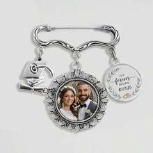 Personalized Wedding Photo Ornament, Bridal Bouquet Brooch Replica, Can Embed Wedding Photo, Wedding Anniversary Gift, Eternal Preservation Of Bridal Bouquet - Multicolor - View 11