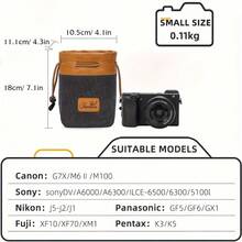 SLR Camera Storage Bag Photography Bag Vintage Canvas Portable Micro Single Digital Camera Lens Bag, Large, Medium, Small - 彩色 - 查看 6