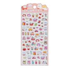 3D Kristall Aufkleber Wolkenkaninchen, holografischer Apfel, Teddybär, Süßigkeiten Dekorationsaufkleber, Lern-Belohnungsaufkleber für Kinder