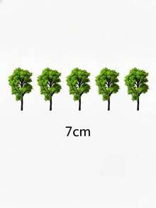 5pcs 4/6/7/9cm Simulation Model Green Trees,Train Layout Miniature Tree,Artificial Mini Forest Trees Diorama Building Scenery Landscape - Green - View 10