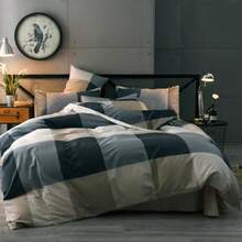 Queen Comforter Set Lightweight Modern Style Checkered Pattern Comforter For Boys Men 1 Geometric Comforter And 2 Pillow Shams All SeasonQueen Size - 00Checkered - View 1