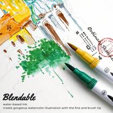 Ohuhu Markers For Adult Coloring Books No Bleeding 120 Colors Coloring Markers Water-Based Dual Tips Fineliner & Brush Drawing Pens Art Pens For Adults Sketch Journal - Maui - White - 120 色 - 查看 8