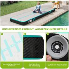 BALCONERA Air Mat Track, 300cm Carbon Fiber Path Style Tumbling Air Mat With Air Pump, 10cm High, Inflatable Gymnastics Mat For Training, Tumbling, Yoga, Outdoor & Fitness - 查看 4