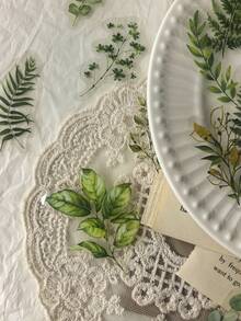 40pcs/Pack Green Plant & Leaf Stickers For Scrapbooking, DIY Crafts