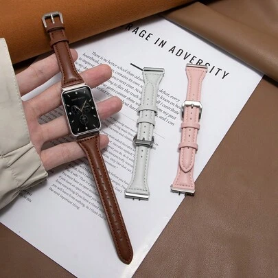 Pulseira de Couro Compatível com Samsung Galaxy Watch Fit 3, Bracelete, Pulseiras para Galaxy Fit 3 Smartwatch, Acessórios de Pulseira