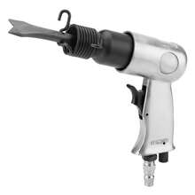 Martillo Neumático para Romper Hormigón, Kit de Martillo de Cincelado de 150 Mm con 4 Cinceles, Kit de Herramientas de Fuerza para Demolición, Mango Potente Industrial, Cincel de Aire de Tipo Recto, Martillo Neumático Industrial Cincel Recto 150mm, Entrada de aire 1/4" - Plateado - Ver 7