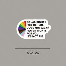 Decoración con cita sobre derechos de igualdad, acabado mate, autoadhesivo para coches, portátiles, botellas de agua, motocicletas - Decoración educativa para la defensa de la justicia social - A partir de 14 años, campaña de concienciación, diseño de arcoíris vibrante, vinilo de alta calidad, pegatina de defensa, activistas juveniles, accesorio de protesta, diseño de dibujos animados, pegatina duradera, accesorio de activista, activismo estudiantil - Multicolor - Ver 5