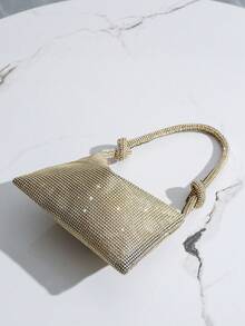 Mini Sparkling Rhinestone Handbag, Elegant Clutch Purse For Women, Suitable For Parties, Galas And Events - Gold - View 7