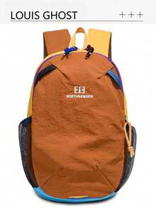 City Explorer Series Multi-Color Functional Backpack Set | Purple/Gray/Brown Color Block Design, Showcasing All-Scenario Aesthetics - Elastic Cord System * Multi-Pocket Layered Design, One Set Of Equipment Can Meet Campus, Outdoor, And Commuting Needs, Matte Gray Nylon Material, Understated Urban Gene. - Multicolor - View 12
