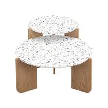 Modern Modular Coffee Table, Side Table, Coffee Table Set For Living Room, Sofa Side Table And Balcony, Set Of 2 - Natural Color - View 8